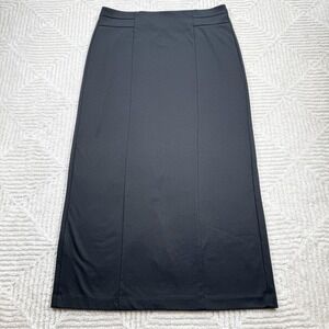 Cato Skirt Womens L Black Straight Pencil Long Stretch Pull On Work Office Dress